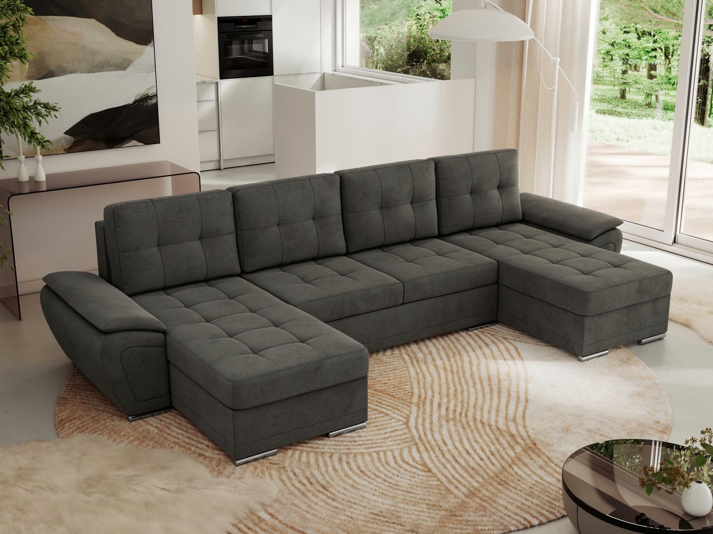 MKS MÖBEL Ecksofa UMBRIA U, Set, Schlafsofa U-form, Wellenfedern, T30-Schau günstig online kaufen