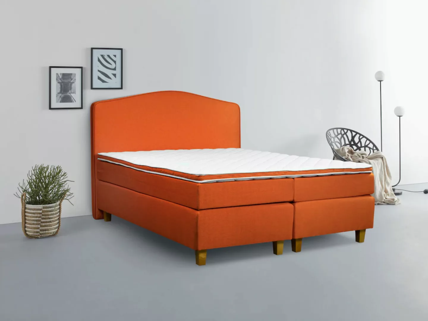 INOSIGN Boxspringbett "Jalma", Füße aus massiver Birke ; Inkl. Topper günstig online kaufen