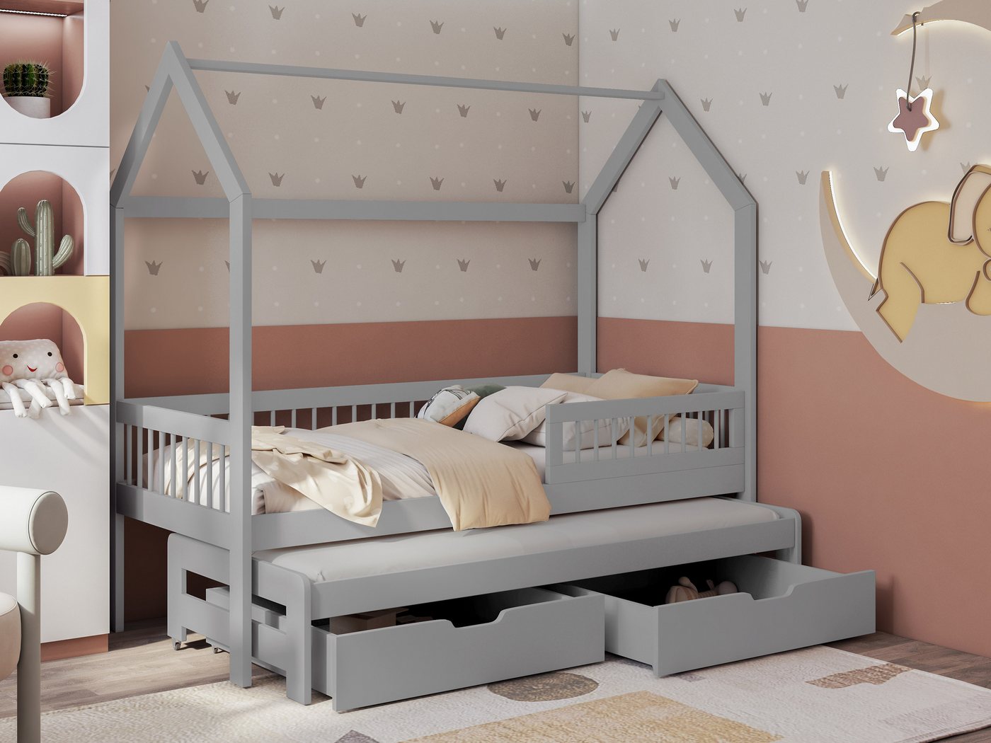MIRJAN24 Kinderbett Asher 90 (mit zwei Bettschubladen), zwei Schlaffläche, günstig online kaufen