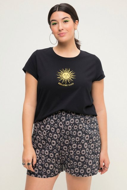 Studio Untold Rundhalsshirt T-Shirt Classic Shape Sun-Print Rundhals Halbar günstig online kaufen