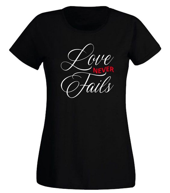 G-graphics T-Shirt Love never fails Slim-fit Damen T-Shirt mit trendigem Fr günstig online kaufen