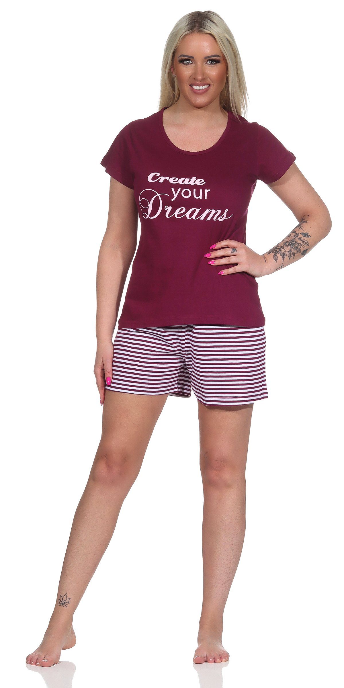 Moonline Schlafanzug Kurzer Damen Pyjama Schlafanzug günstig online kaufen