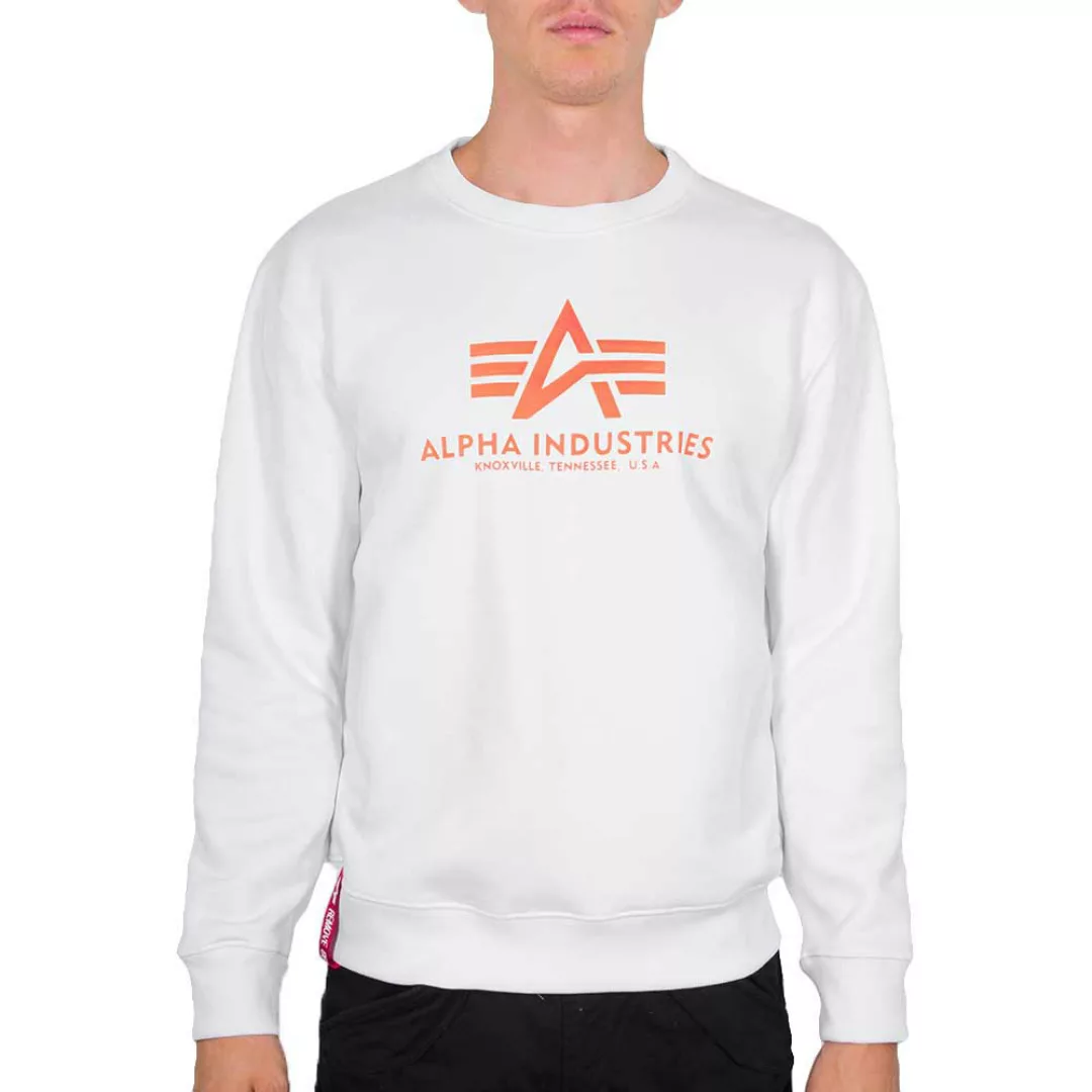 Alpha Industries Basic Neon Print Sweatshirt L White / Neon Orange günstig online kaufen