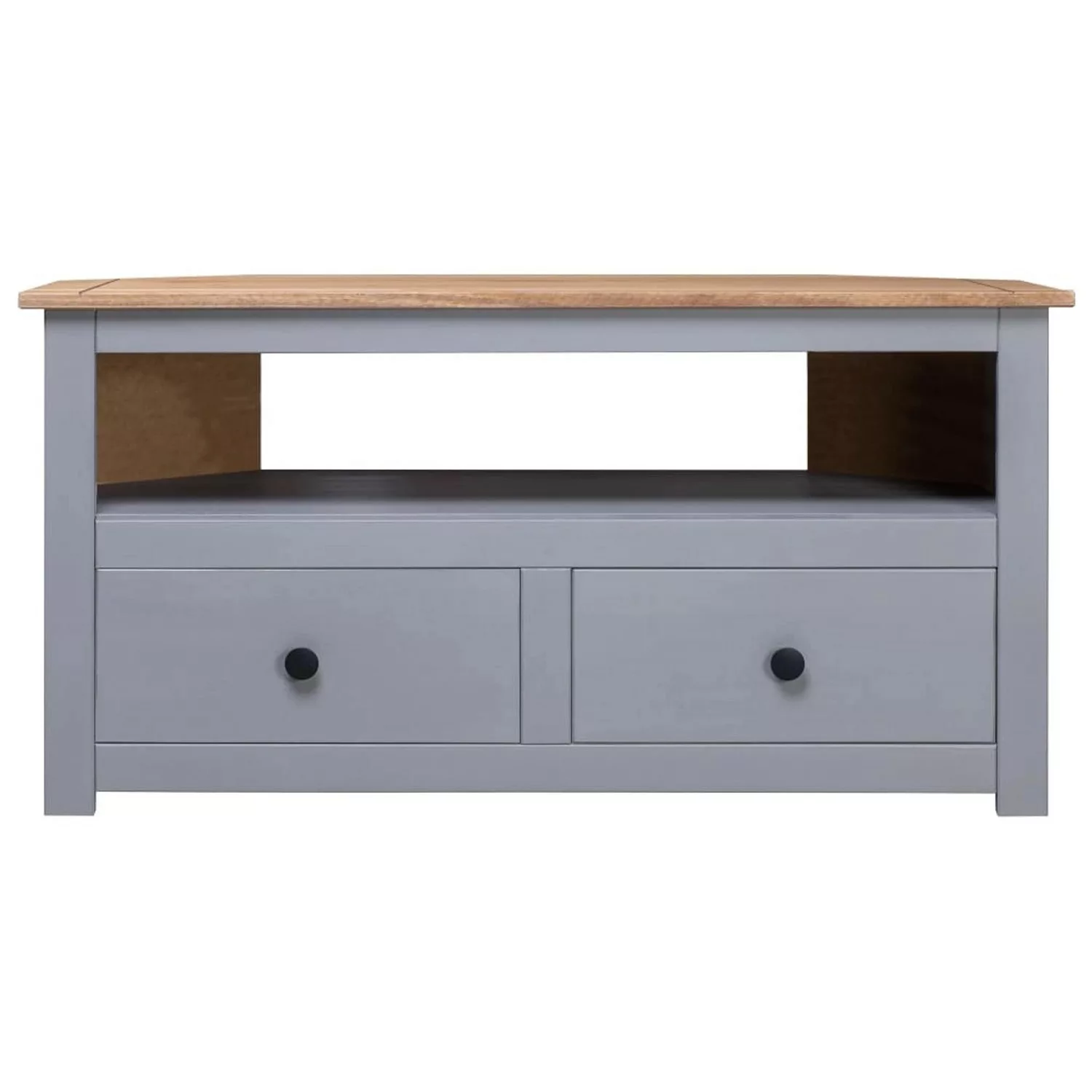 VidaXL TV-Eckschrank Grau 93 x 49 x 49 cm Massivholz Panama-Kiefür günstig online kaufen