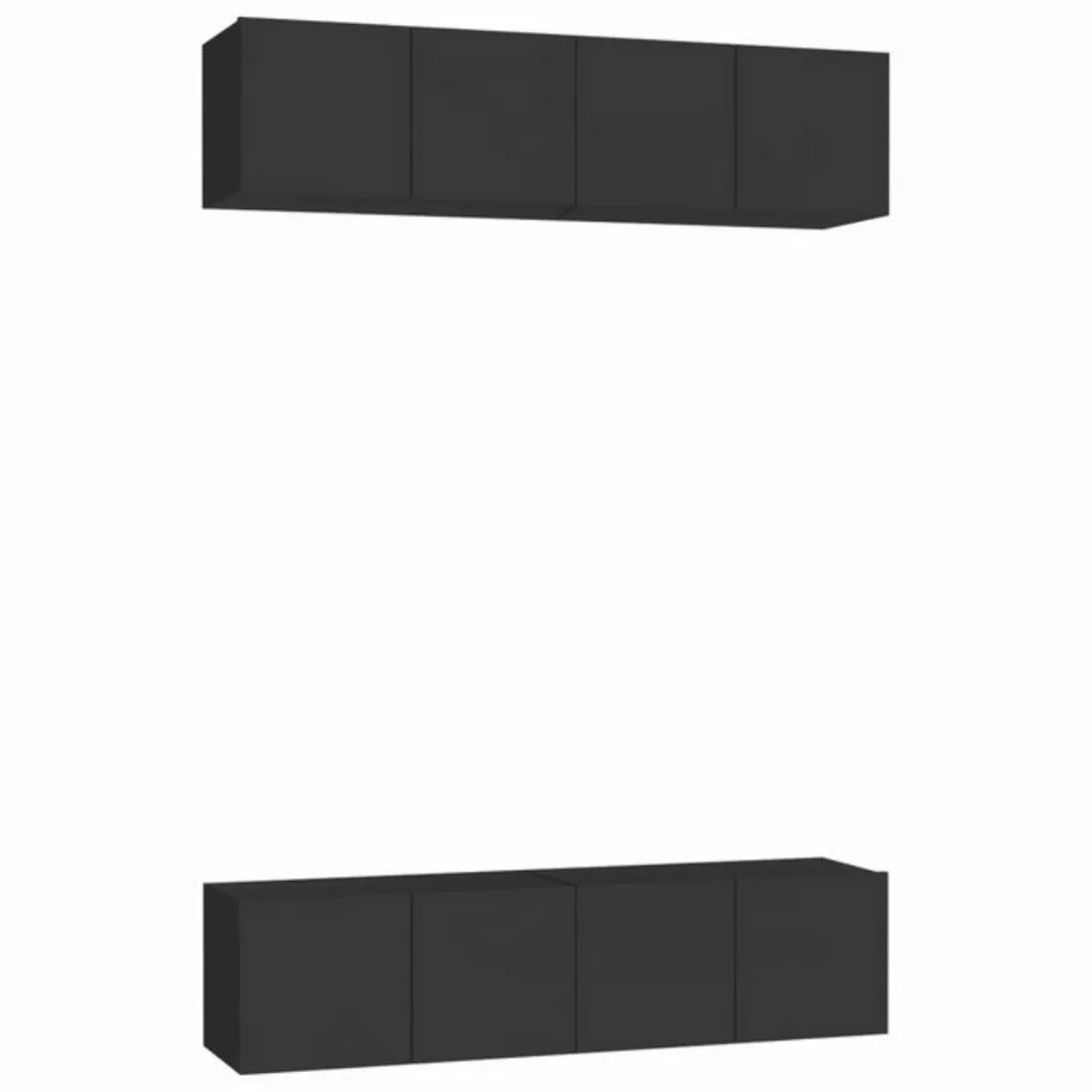 vidaXL TV-Schrank TV-Boards 4 Stk. Schwarz 60x30x30 cm Holzwerkstoff günstig online kaufen