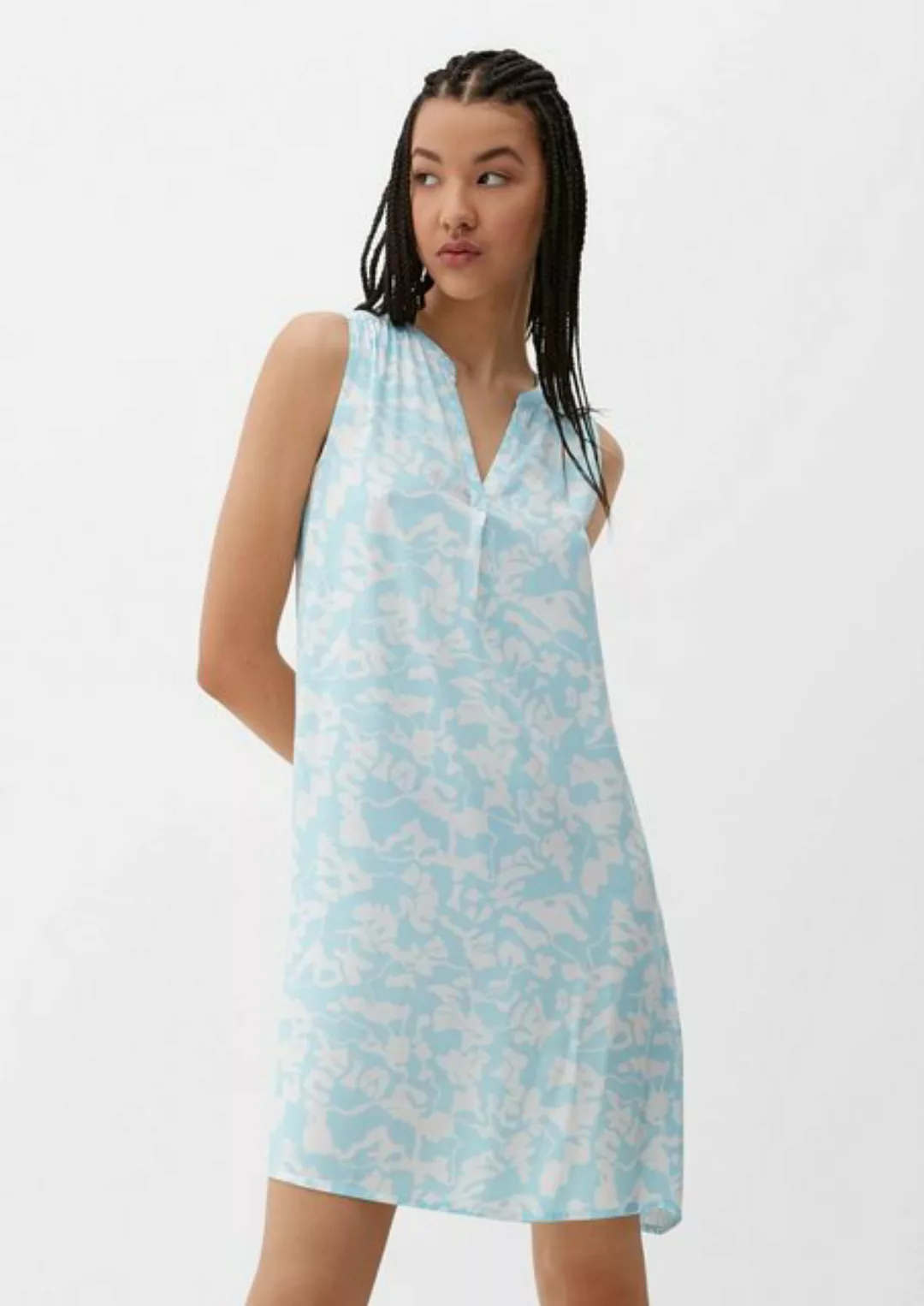QS Minikleid Viskosekleid mit Raffung Raffung günstig online kaufen