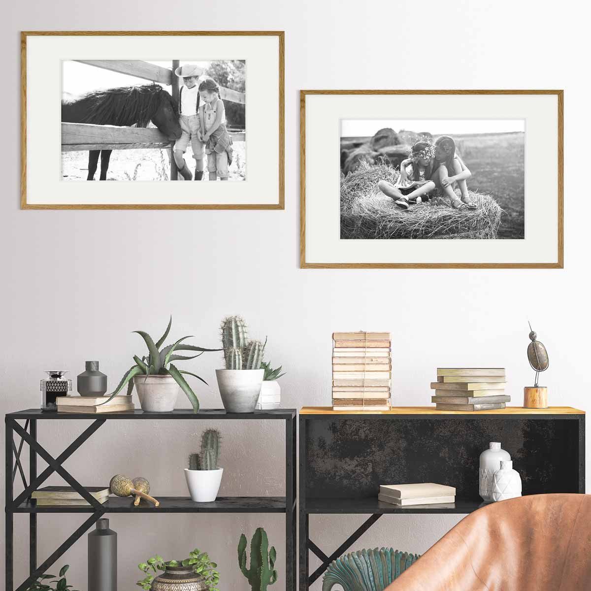 PHOTOLINI Bilderrahmen 2er Set Echtholz mit günstig online kaufen