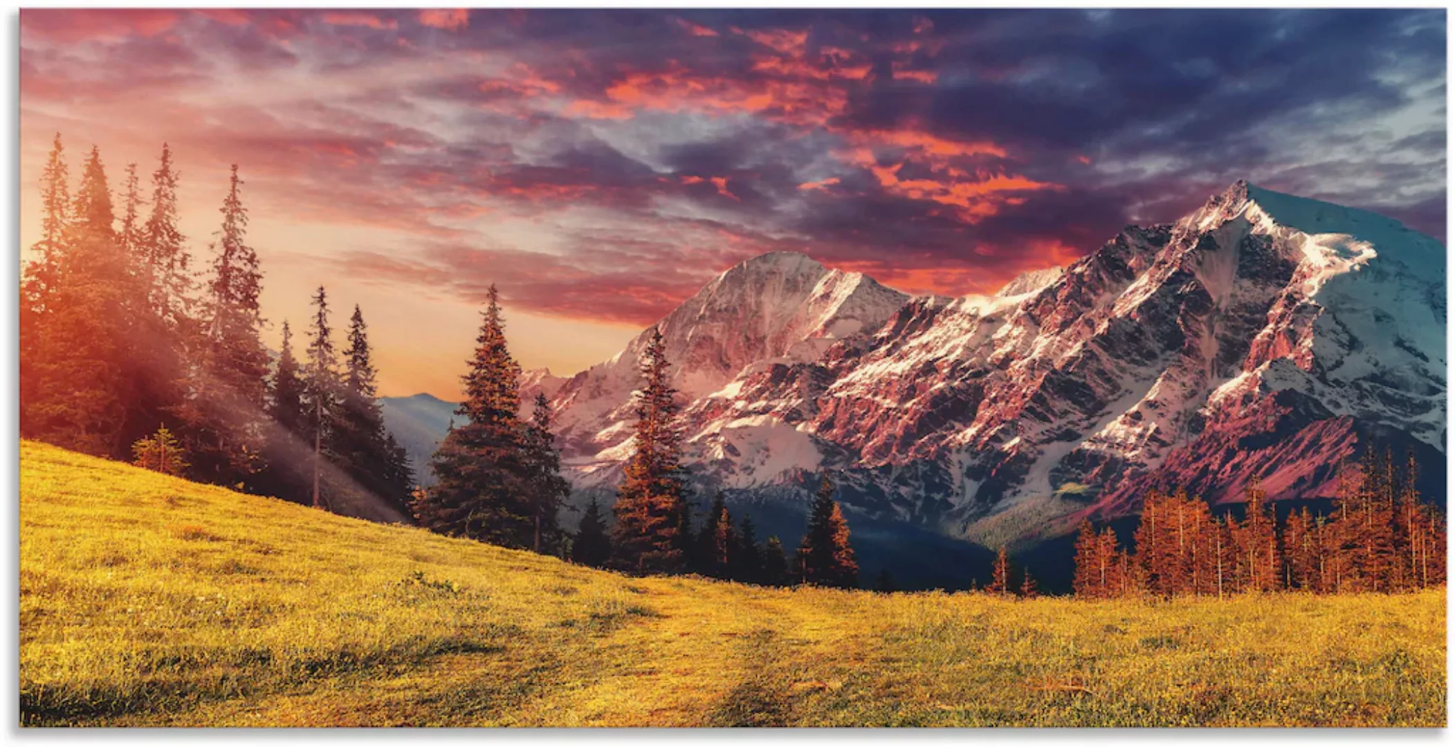 Artland Wandbild "Alpines Hochland", Berge & Alpenbilder, (1 St.), als Alub günstig online kaufen