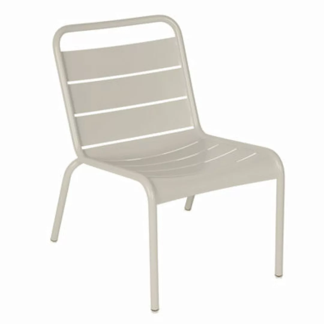 Lounge-Sessel Luxembourg metall grau / Niedrige Sitzfläche - Fermob - Grau günstig online kaufen