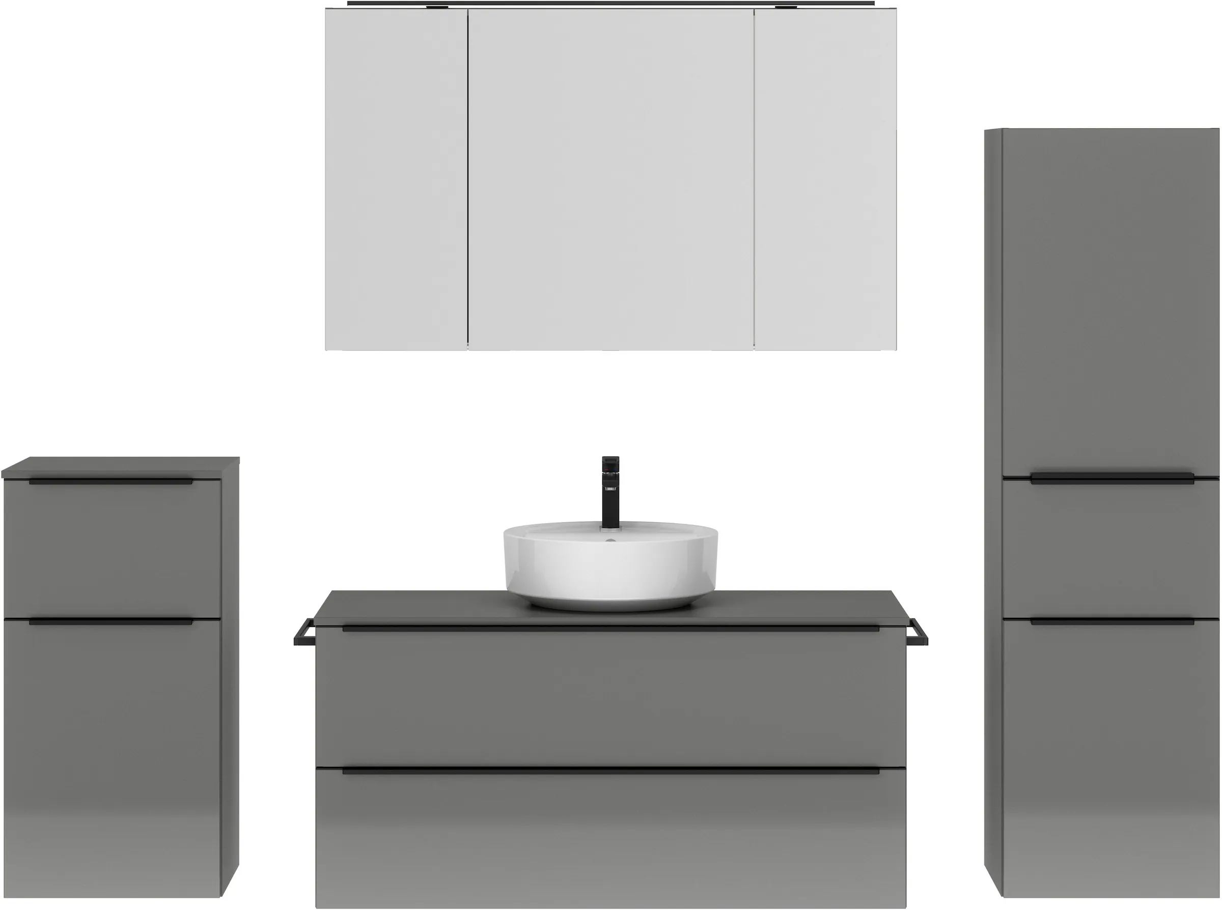 nobilia® Badmöbel-Set »Alvene«, (4 St., vormontiert, mit Soft-Close), inkl. günstig online kaufen