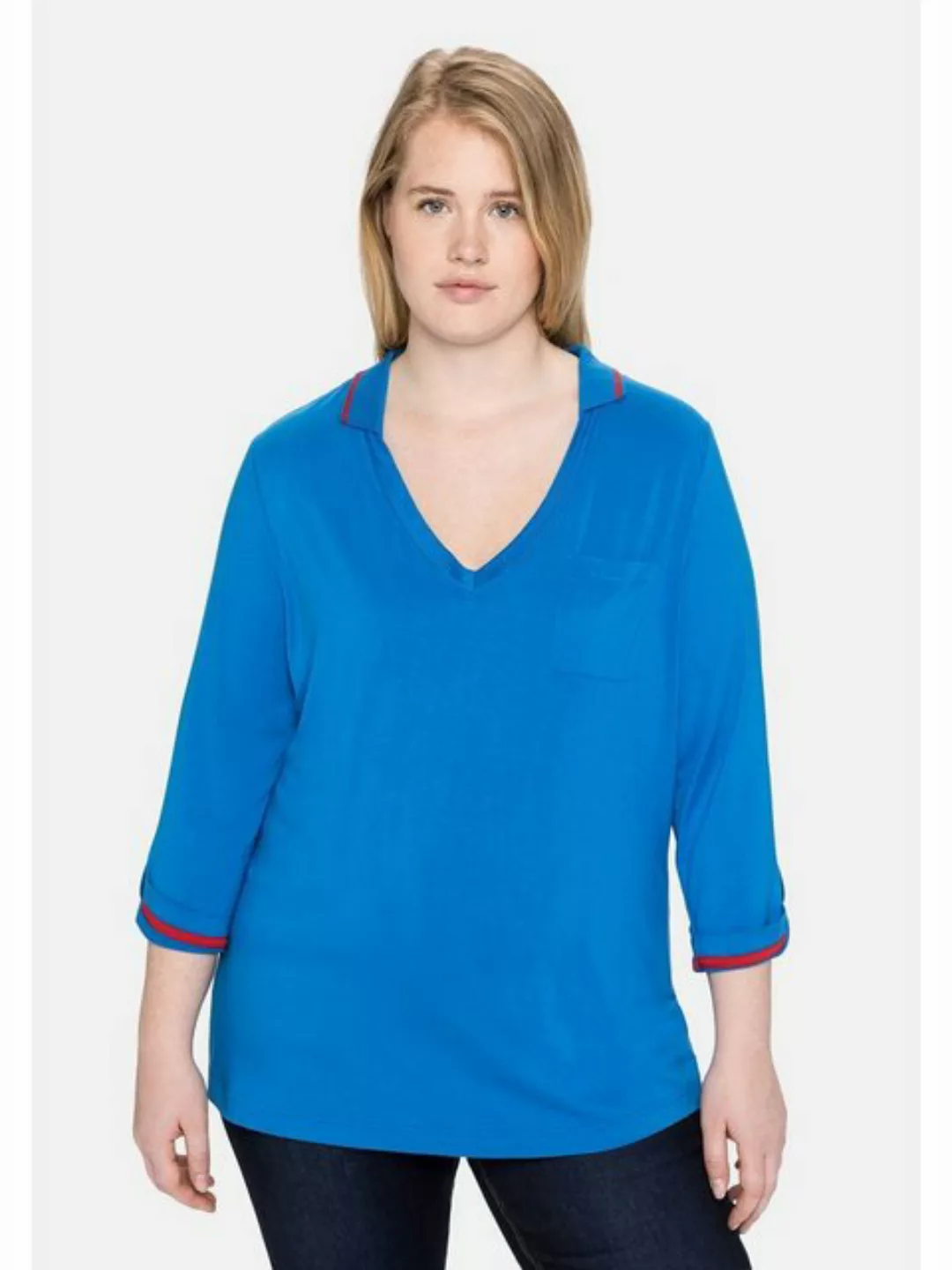 Sheego 3/4-Arm-Shirt "Große Größen", mit farbigen Akzenten und 7/8-Ärmel günstig online kaufen
