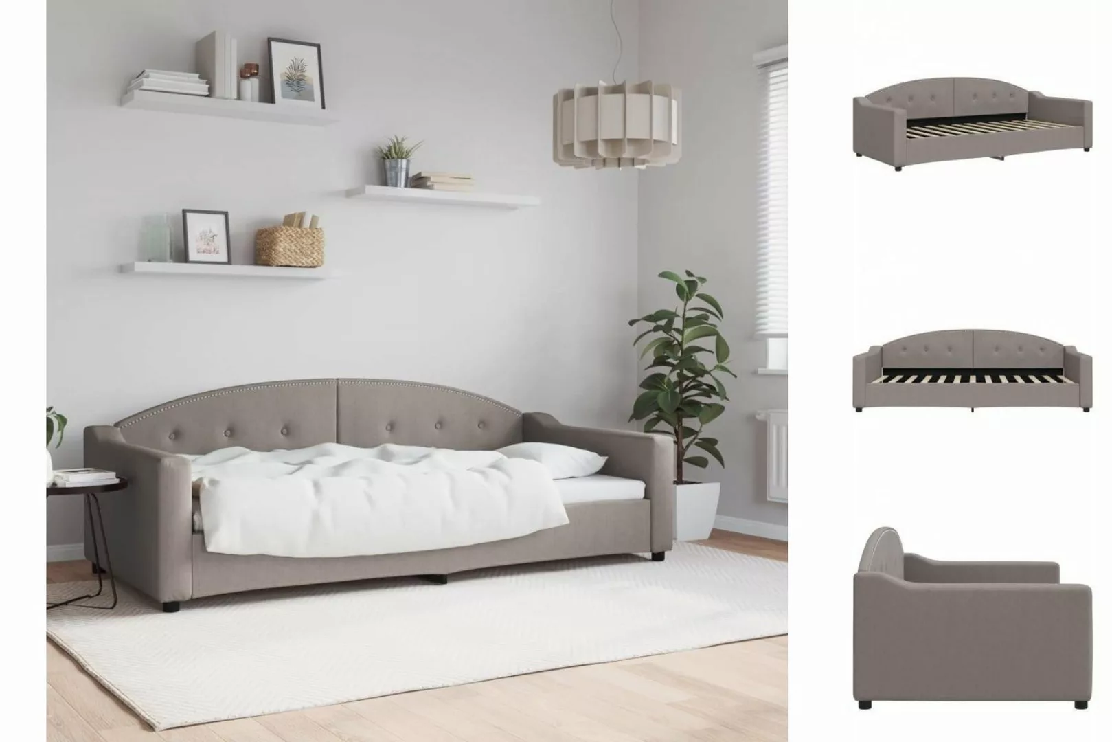 vidaXL Gästebett Tagesbett Taupe 90x200 cm Stoff Gästebett Schlafsofa Taupe günstig online kaufen