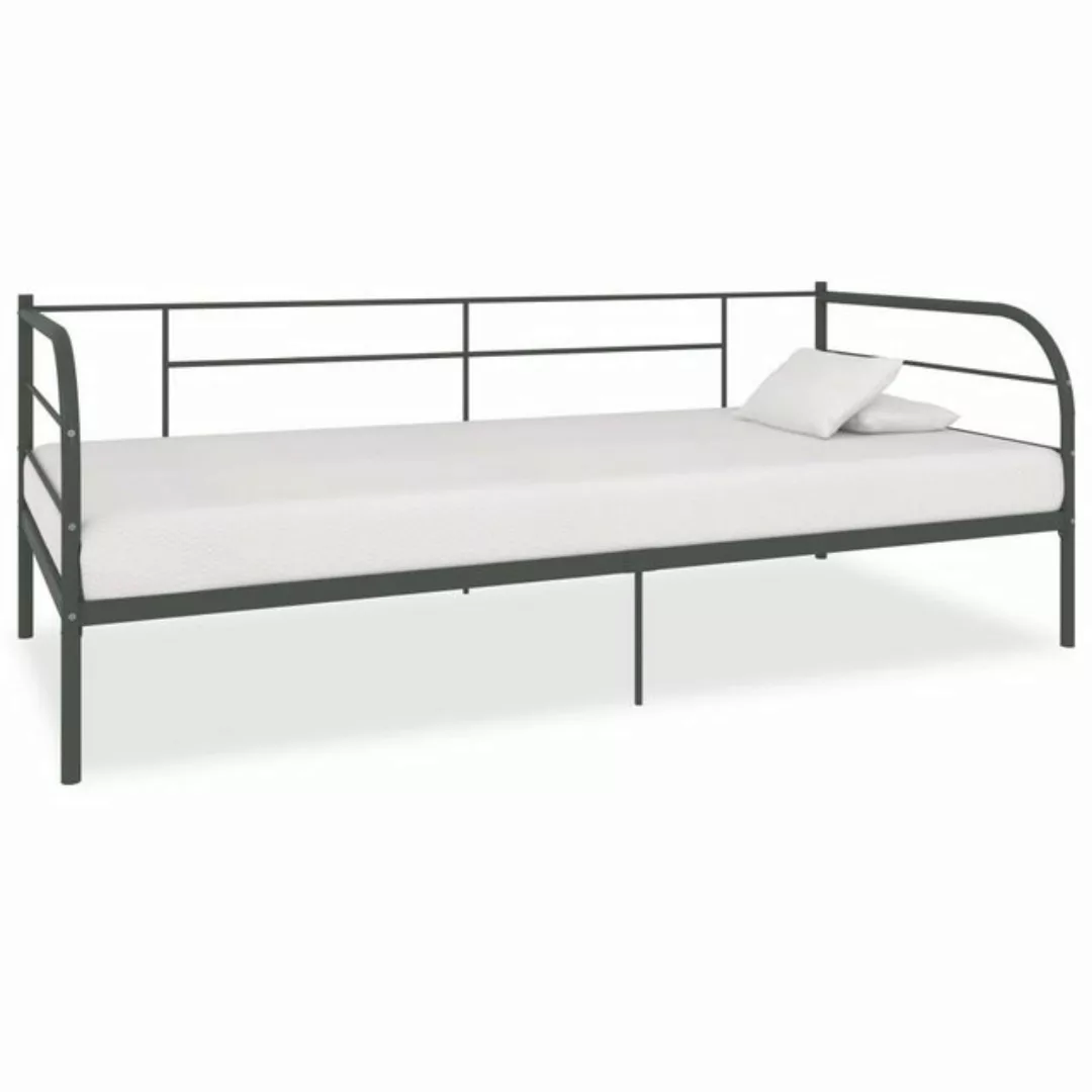 furnicato Bettgestell Tagesbett-Rahmen Grau Metall 90×200 cm günstig online kaufen