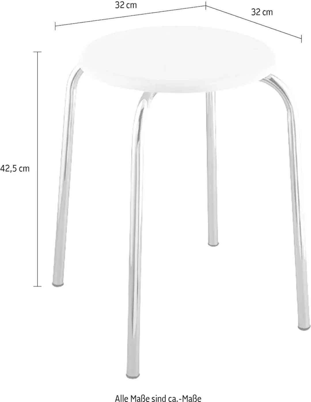 Wenko Exclusiv Badhocker mit weißer MDF-Sitzfläche 32 x 42.5 x 32 cm Weiß günstig online kaufen