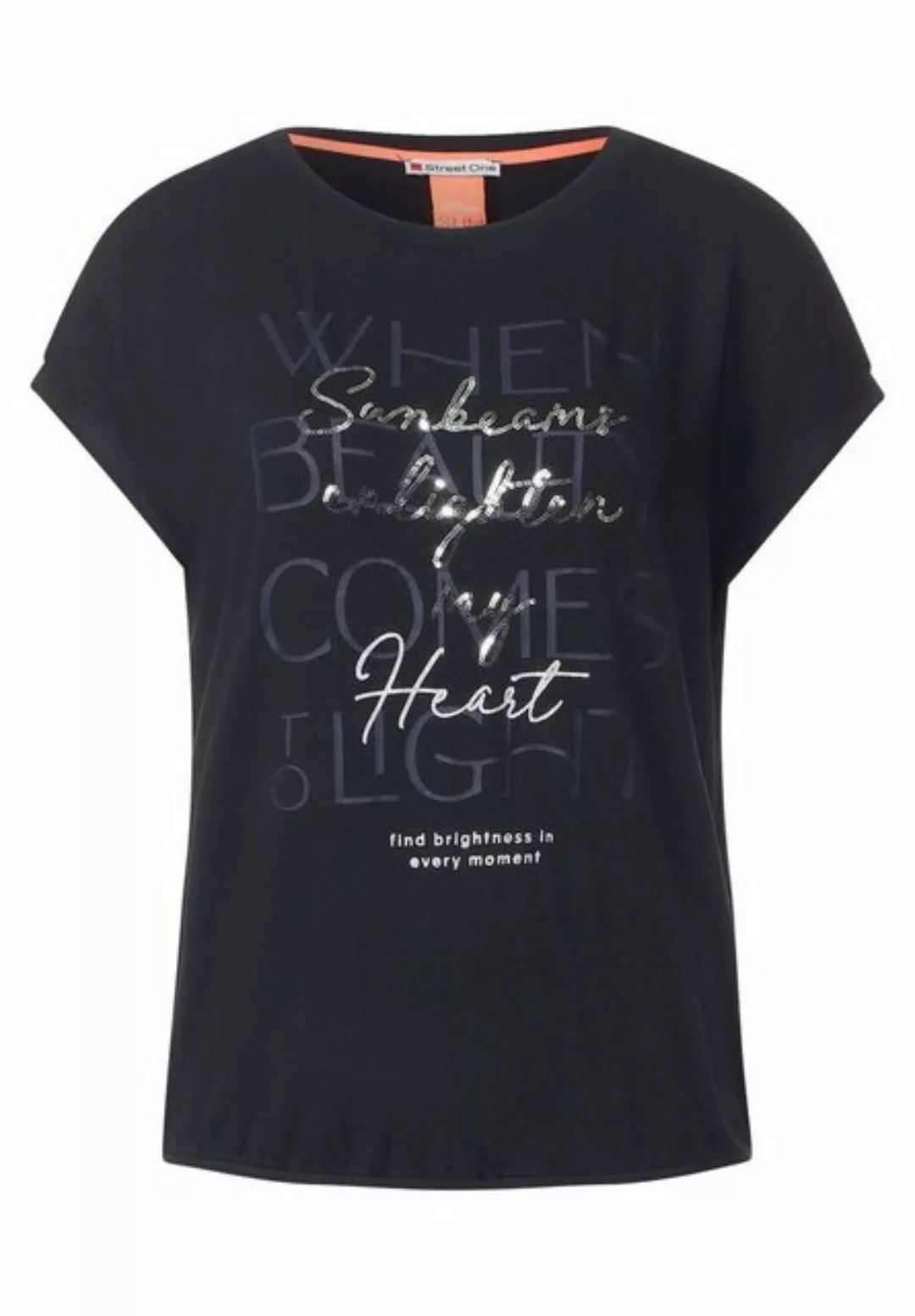 STREET ONE T-Shirt EOS_Partprint Shirt w. gathere günstig online kaufen