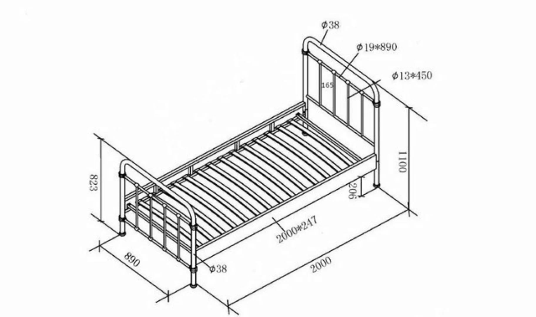 Vipack Kinderbett (Made in Europe), Metallbett, Jugendbett, Einzelbett mit günstig online kaufen