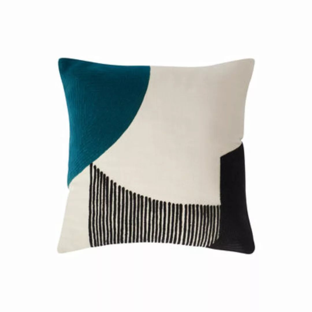 Kissen Aura textil blau / 42 x 42 cm - Maison Sarah Lavoine - Blau günstig online kaufen