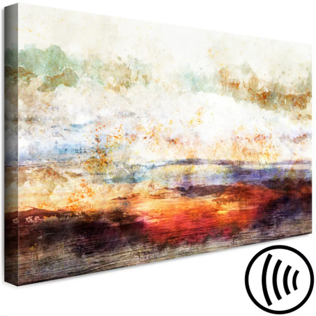 Bild auf Leinwand Flache Landschaft - Abstraktion mit verschwommenen Farben günstig online kaufen