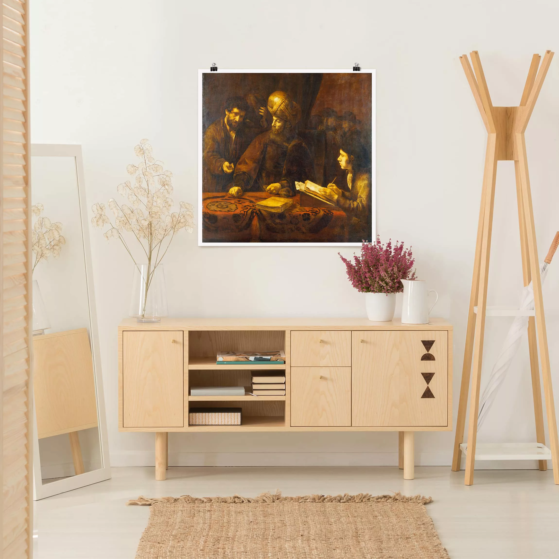 Poster Kunstdruck - Quadrat Rembrandt van Rijn - Gleichnis von Arbeitern günstig online kaufen