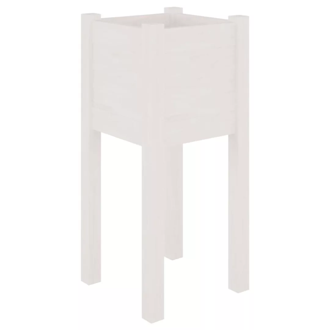 Pflanzkübel Weiß 31x31x70 Cm Massivholz Kiefer günstig online kaufen