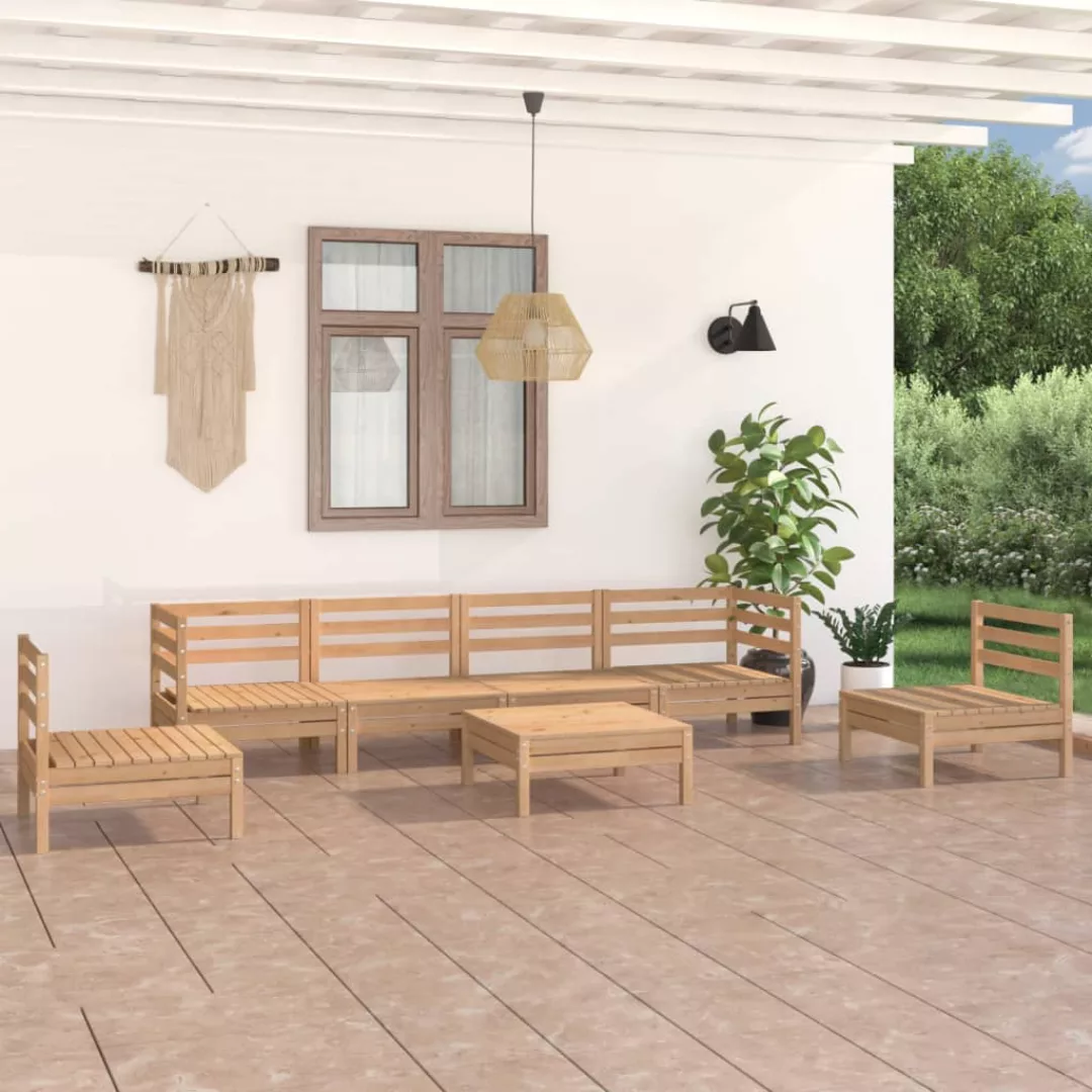 7-tlg. Garten-lounge-set Kiefer Massivholz günstig online kaufen