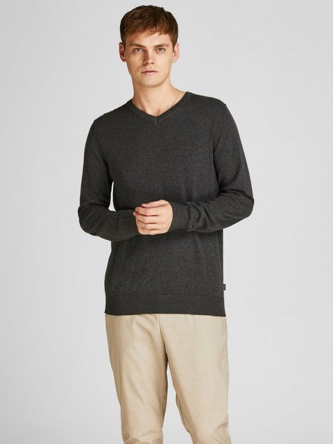 Jack & Jones Longsleeve Dünner Langarm Strickpullover V-Neck Basic Sweater günstig online kaufen