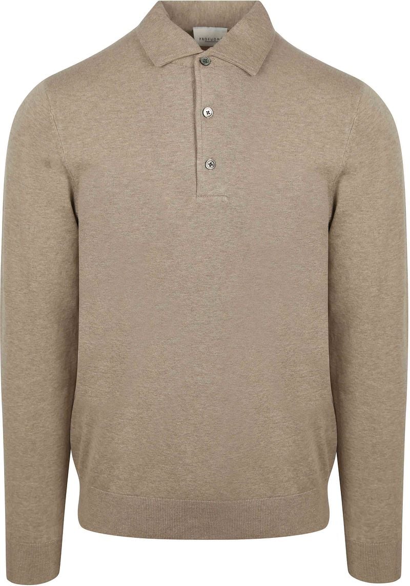 Profuomo Longsleeve Poloshirt Luxury Basic Beige - Größe S günstig online kaufen