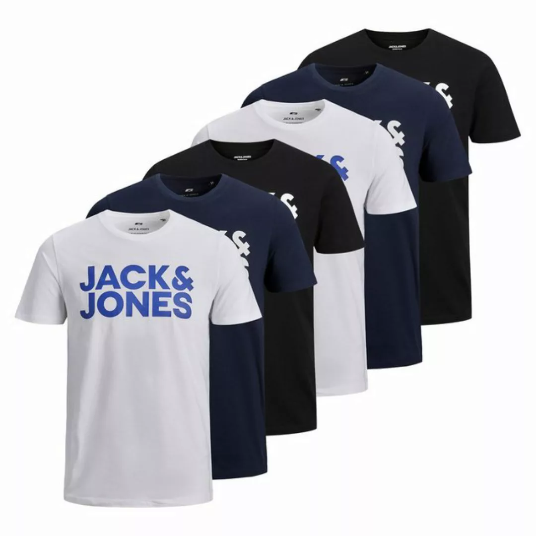 Jack & Jones T-Shirt Herren T-Shirt, 6er Pack - JJECORP LOGO TEE (Packung, günstig online kaufen