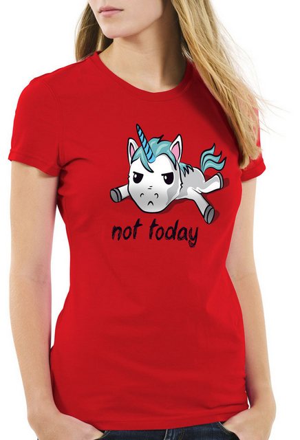 style3 T-Shirt Not today Unicorn Einhorn fun spruch nicht heute faul funshi günstig online kaufen