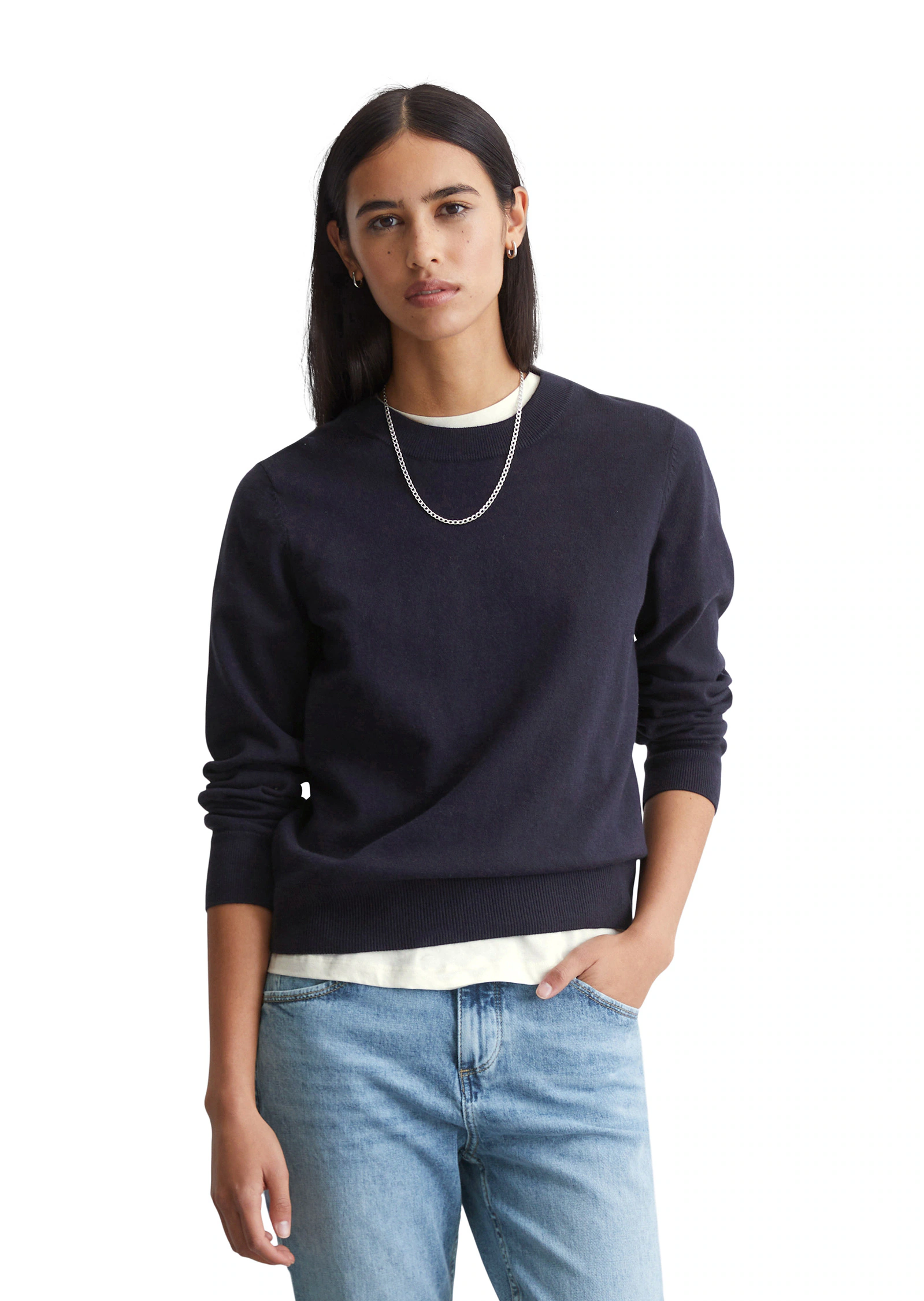 Marc OPolo DENIM Strickpullover "aus Soft Cotton Stretch" günstig online kaufen