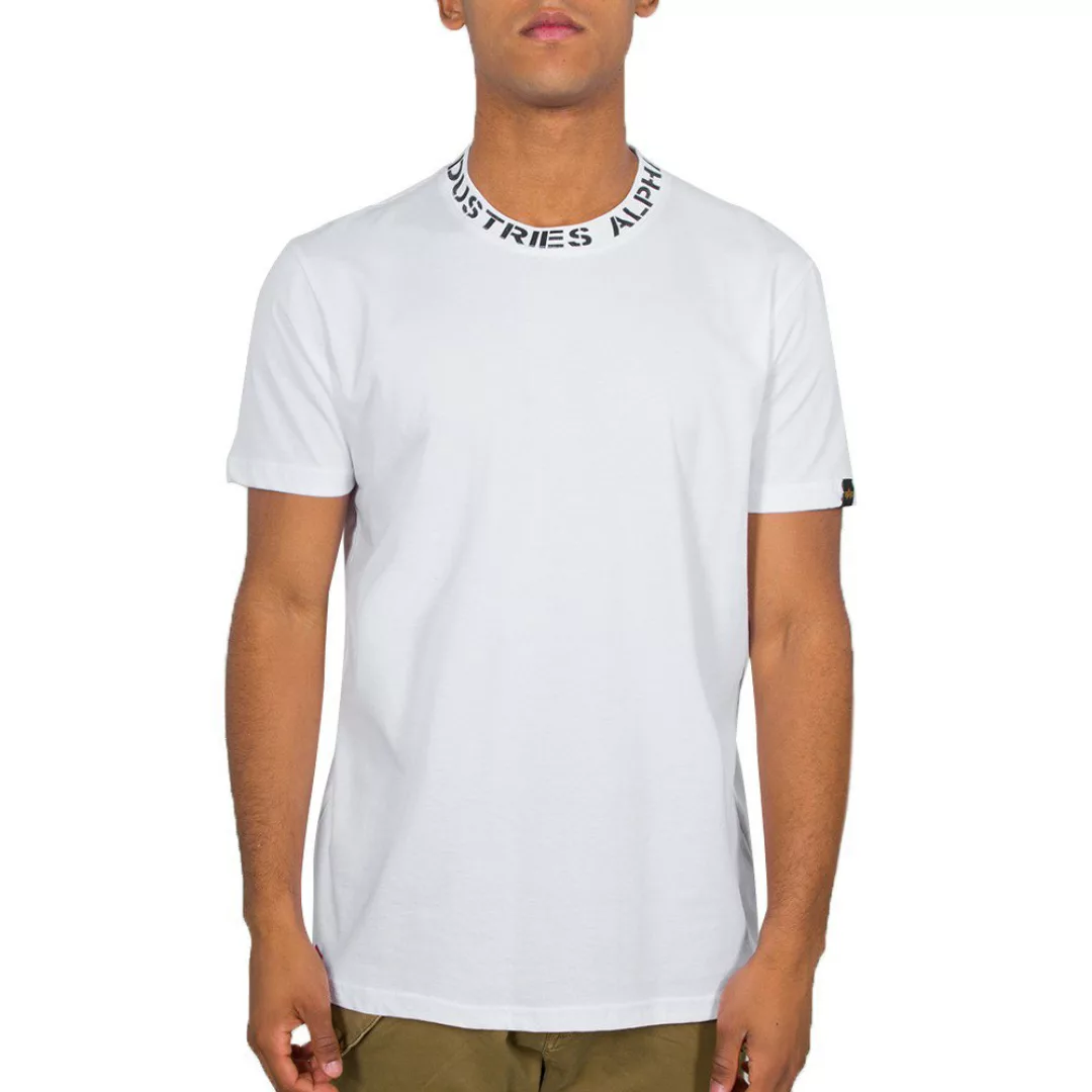 Alpha Industries Neck Print Kurzärmeliges T-shirt XS White günstig online kaufen
