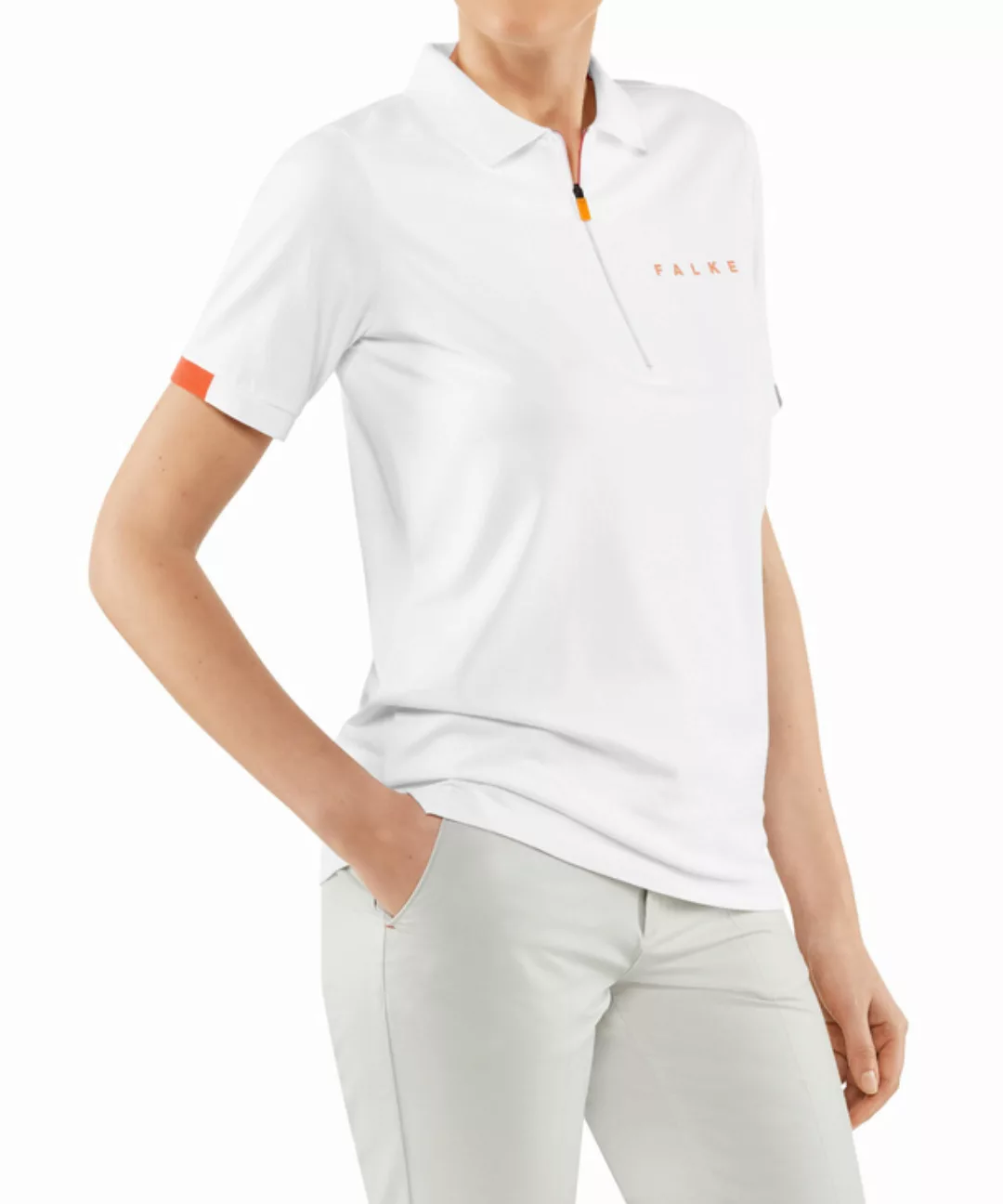 FALKE Damen Polo Shirt Polo, M, Weiß, Baumwolle, 37487-200003 günstig online kaufen
