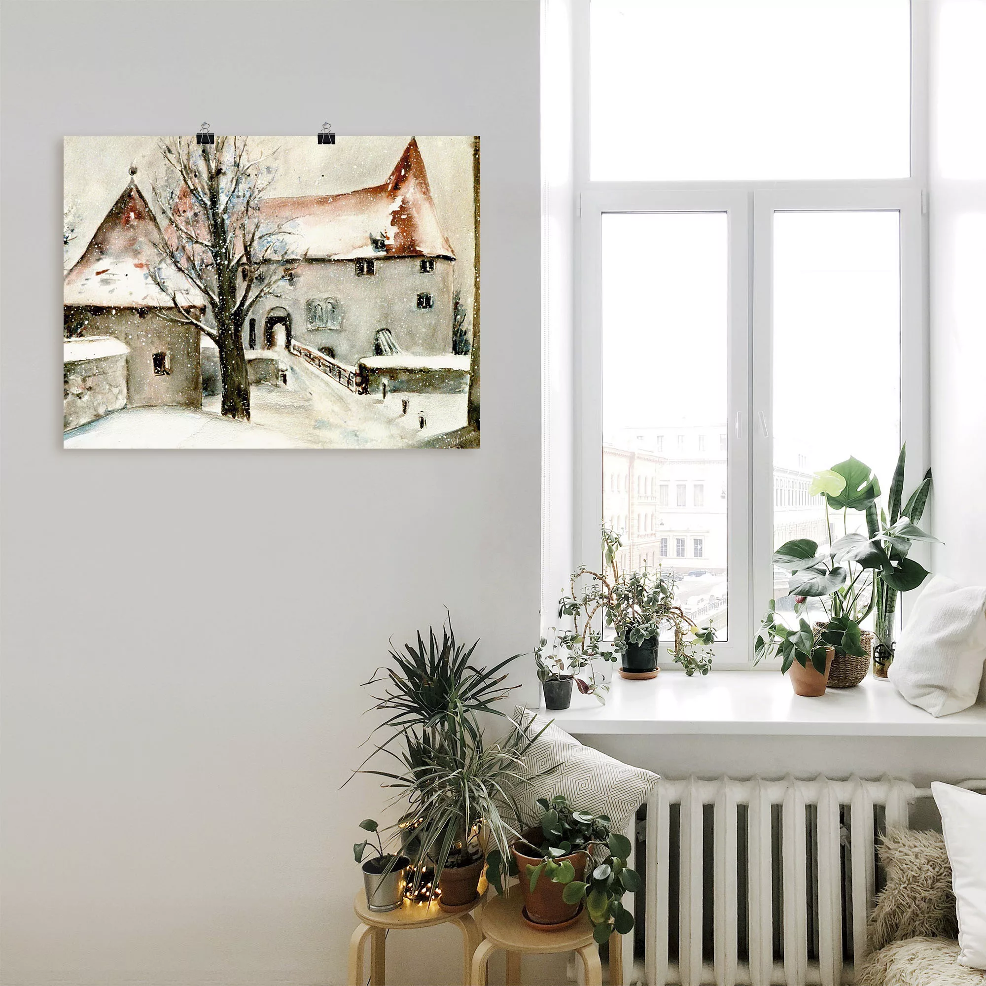 Artland Wandbild "Winter auf der Burg", Gebäude, (1 St.), als Leinwandbild, günstig online kaufen