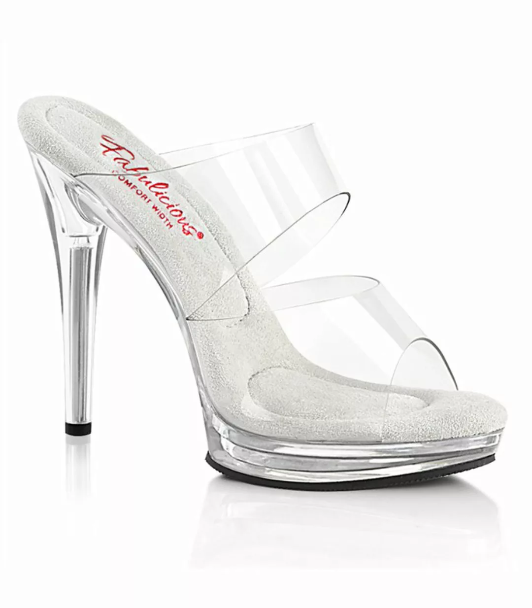 GLORY-502 High Heels Pantolette - Klar | Fabulicious  (Schuhgröße: EUR 38) günstig online kaufen