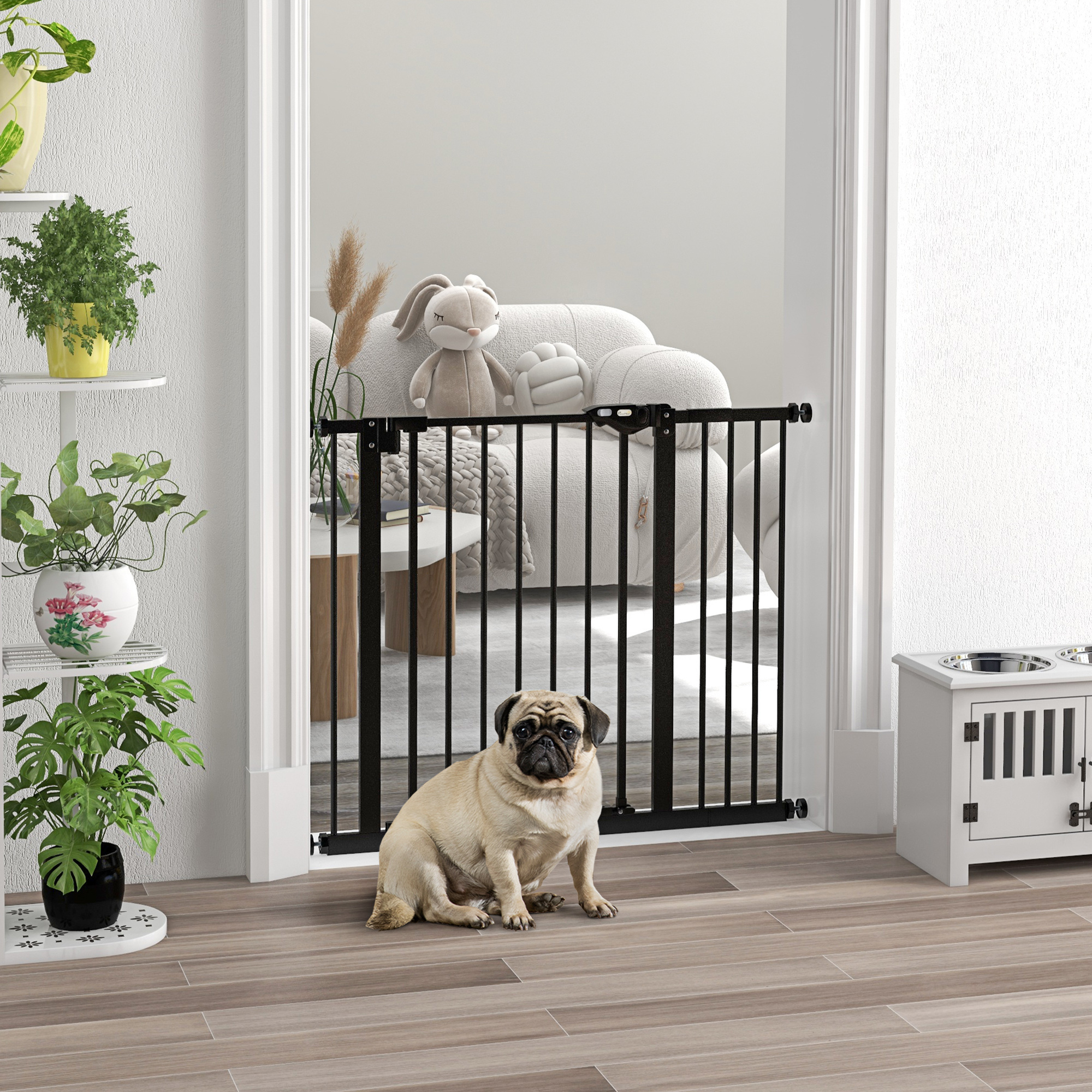 PawHut Türschutzgitter Hunde, Absperrgitter, 74-80/87-94 cm, Treppenschutzg günstig online kaufen