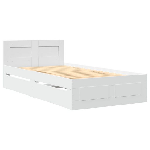 vidaXL Bett Bettgestell mit Kopfteil ohne Matratze Weiß 75x190 cm günstig online kaufen