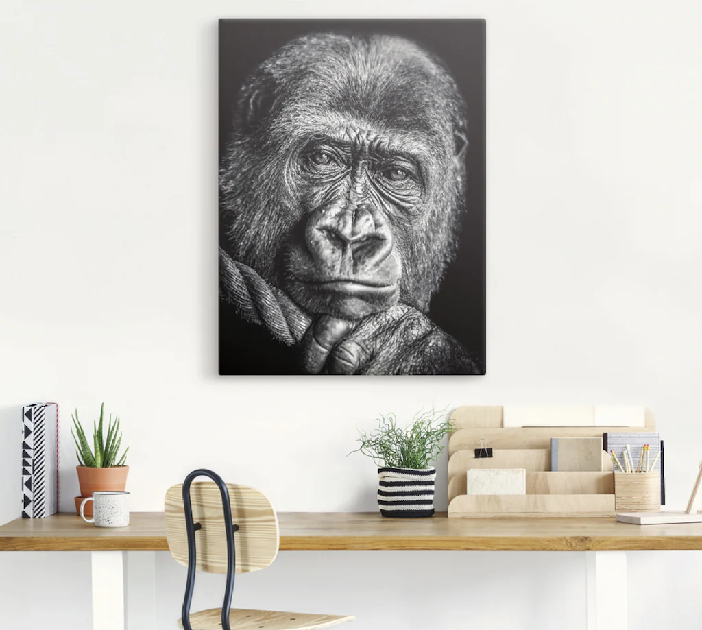 Artland Leinwandbild »Gorilla«, Wildtiere, (1 St.), auf Keilrahmen gespannt günstig online kaufen