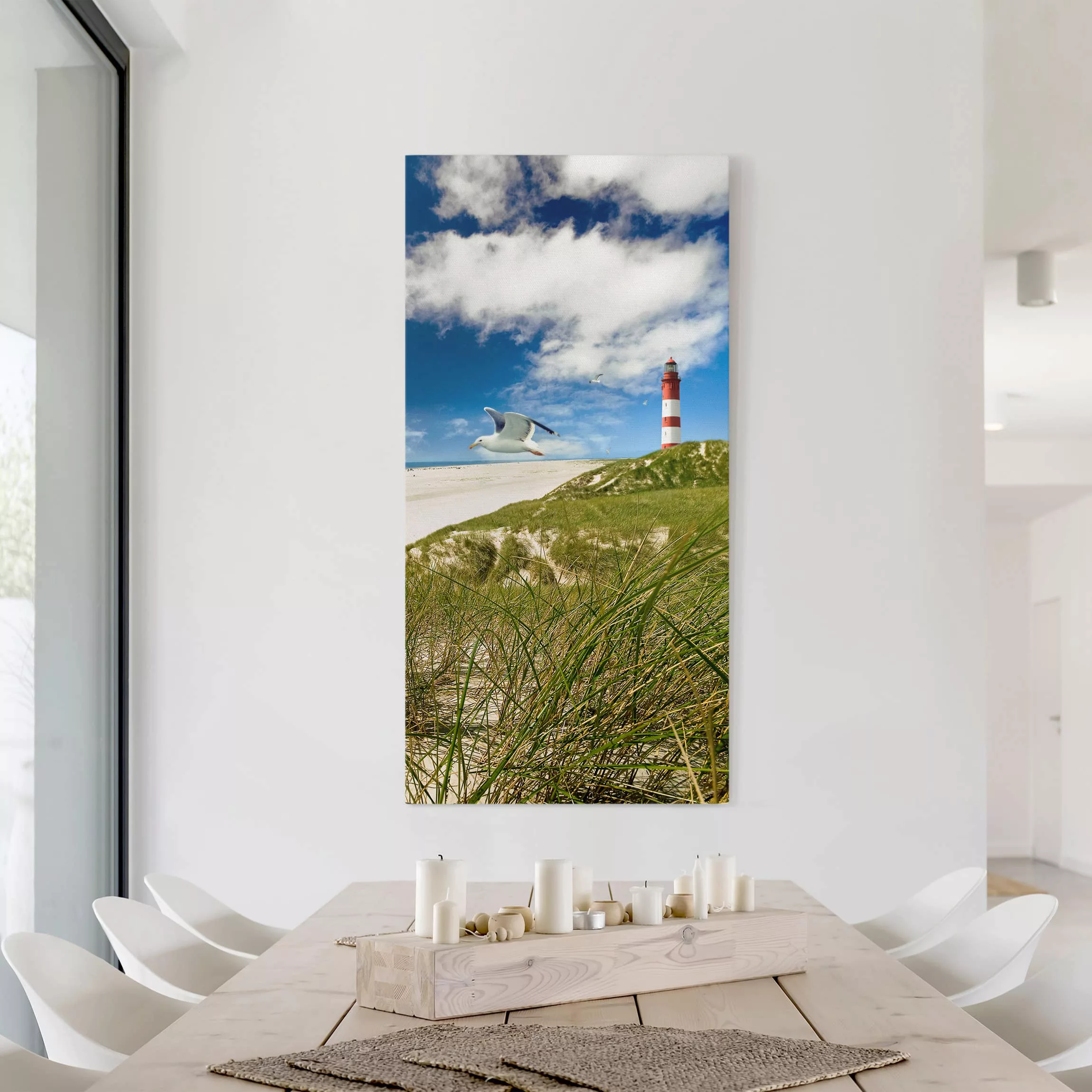 Leinwandbild Leuchtturm - Hochformat Dune Breeze günstig online kaufen