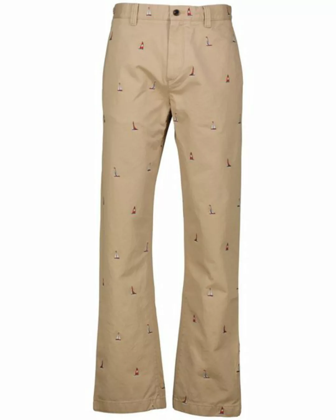 Gant Chinohose Herren Chinohose mit Stickerei Straight Fit (1-tlg) günstig online kaufen