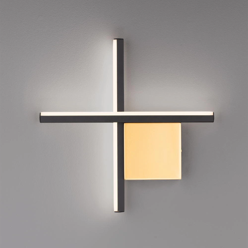 LED Wandleuchte Cross in Schwarz und Gold 10W 660lm günstig online kaufen