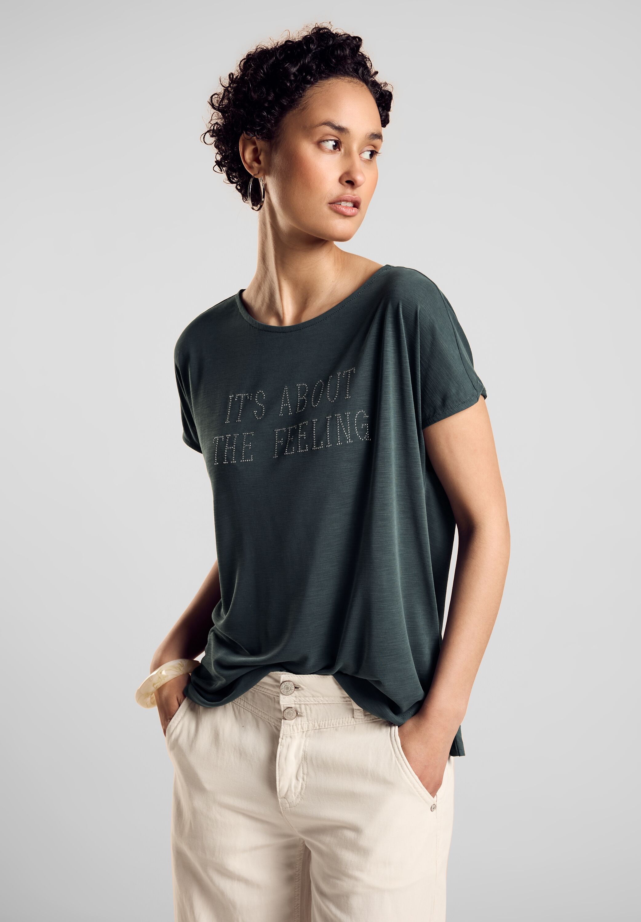 STREET ONE Shirttop, mit Schriftzug günstig online kaufen