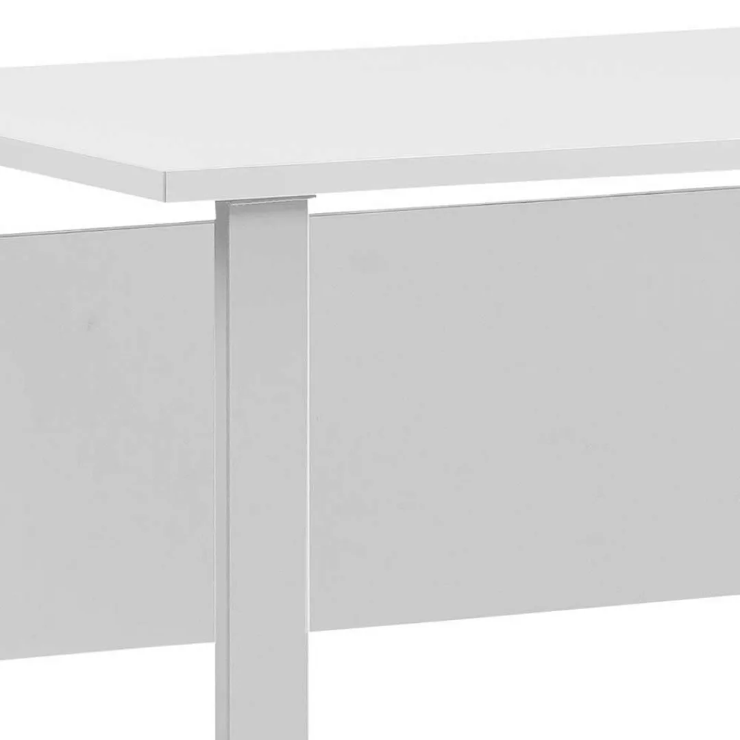 Home Office Tisch in Lichtgrau Metall Bügelgestell günstig online kaufen
