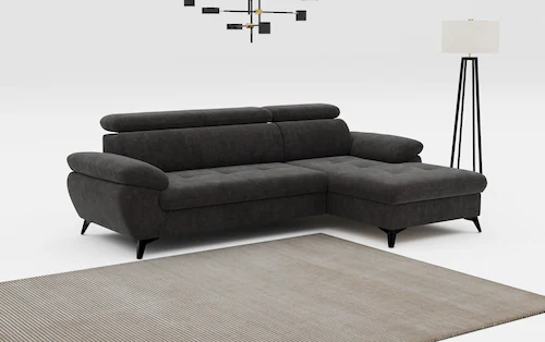 COTTA Ecksofa "Hudson L-Form", verstellbare Kopfstützen günstig online kaufen