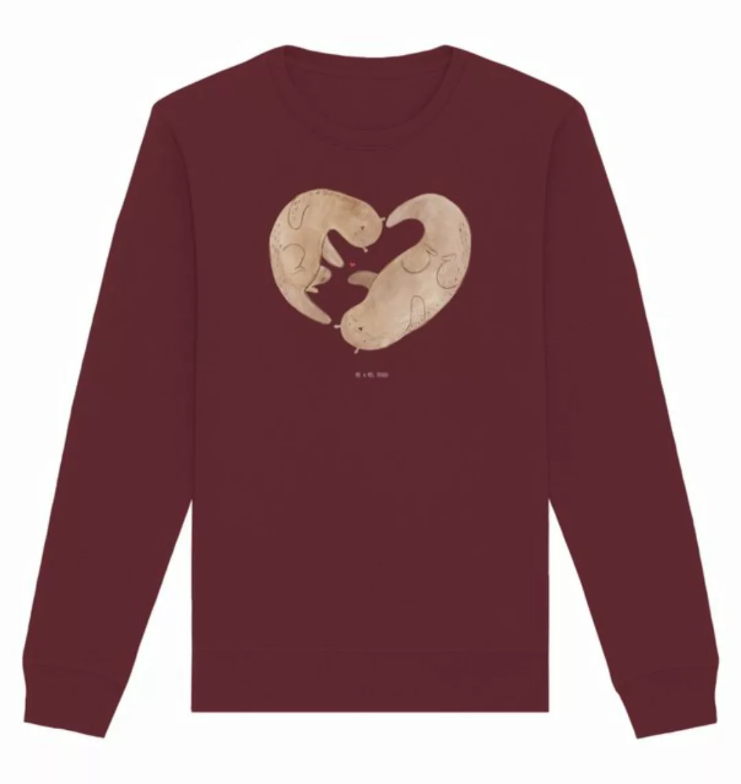 Mr. & Mrs. Panda Longpullover Größe XS Otter Herz - Burgundy - Geschenk, Pu günstig online kaufen