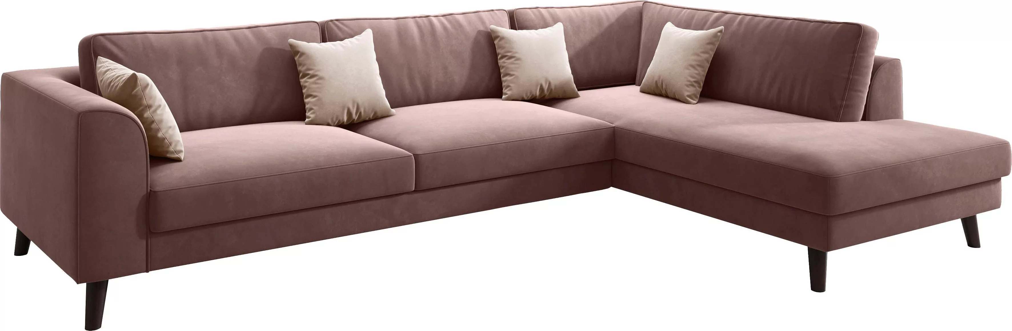 INOSIGN Ecksofa »Laurentia, L-Form«, mit 4 Zierkissen, Ottomane links oder günstig online kaufen