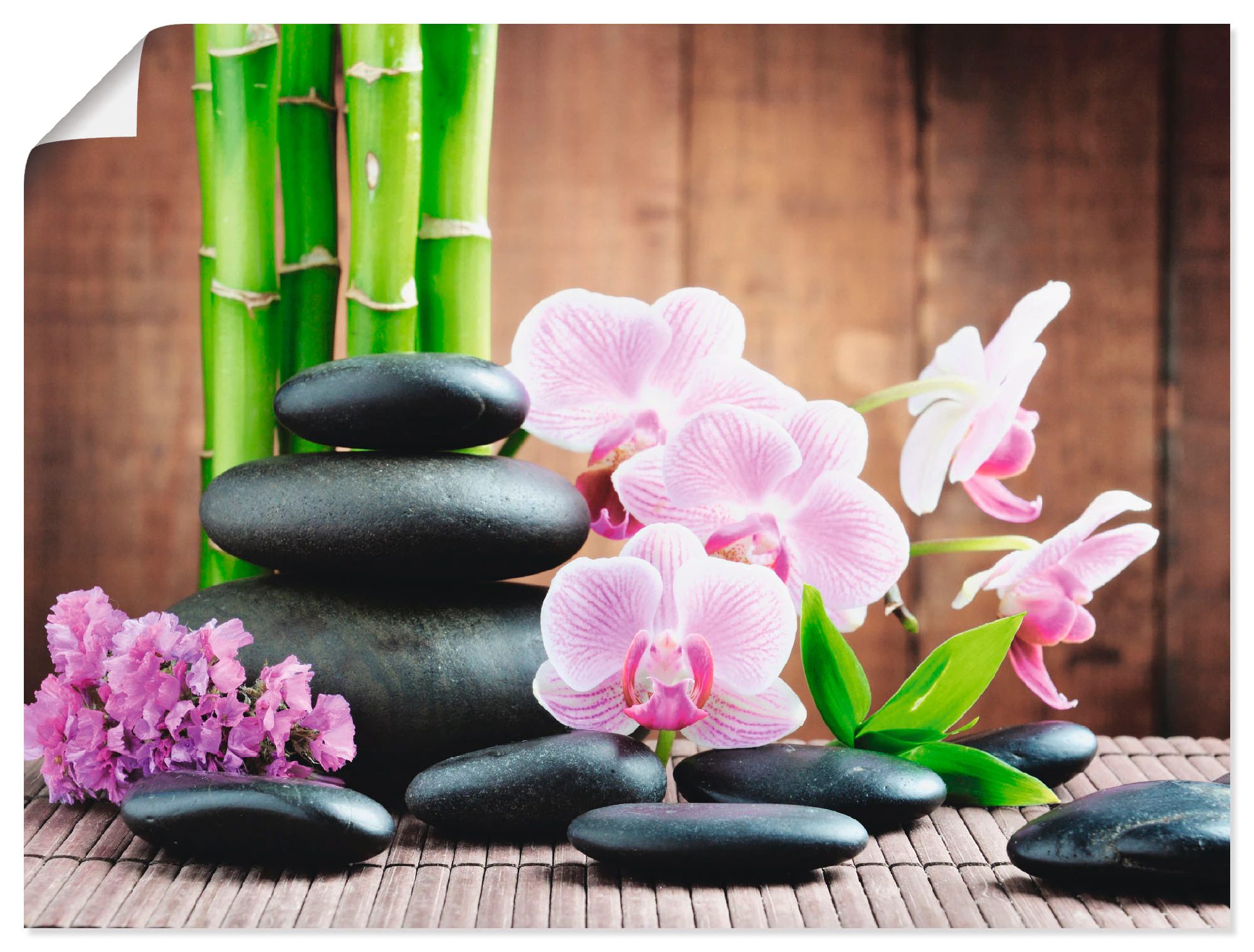 Artland Wandbild "Spa Konzept Zen Steinen Orchideen", Zen, (1 St.), als Lei günstig online kaufen