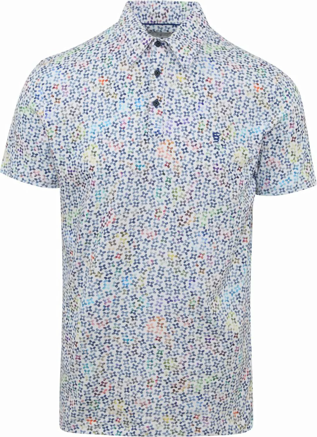 R2 Tencel Poloshirt Druck Blau - Größe S günstig online kaufen