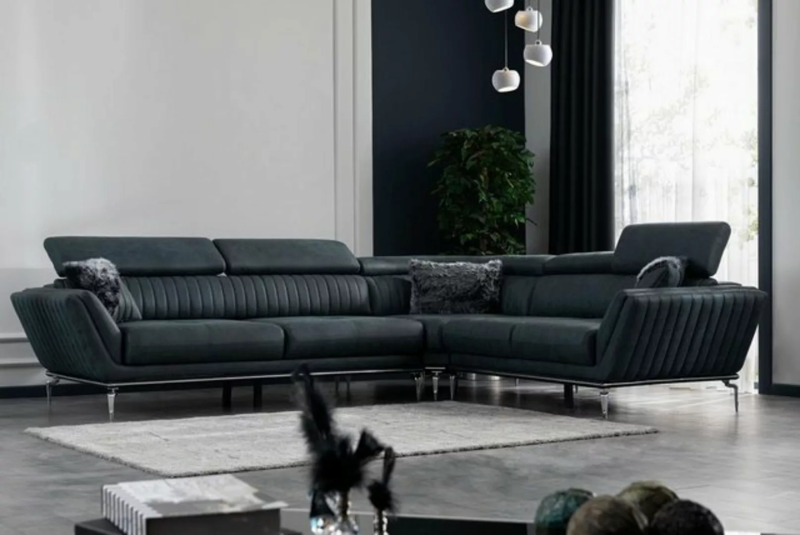 JVmoebel Ecksofa Modernes Ecksofa Designsofa Kunstleder neu, mit Relaxfunkt günstig online kaufen