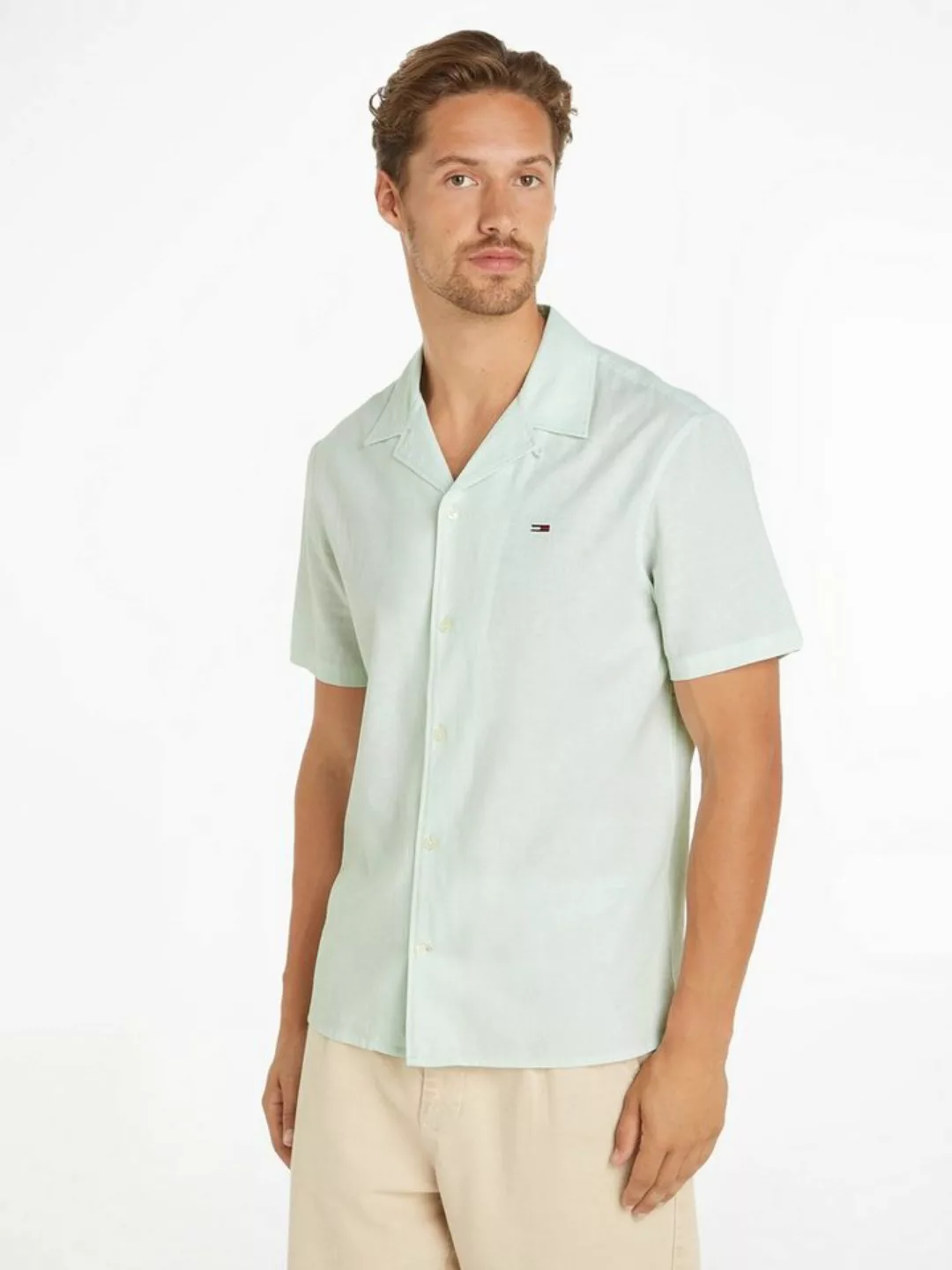 Tommy Jeans Kurzarmhemd TJM LINEN BLEND CAMP SHIRT EXT günstig online kaufen