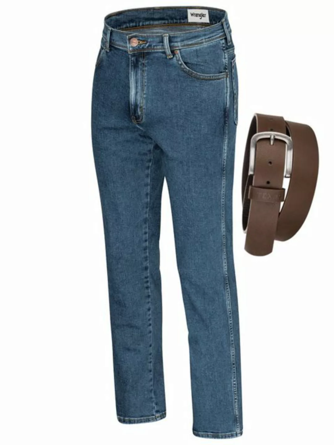 Wrangler Straight-Jeans Texas Authentic Straight Herrenstrechjeans mit Gürt günstig online kaufen